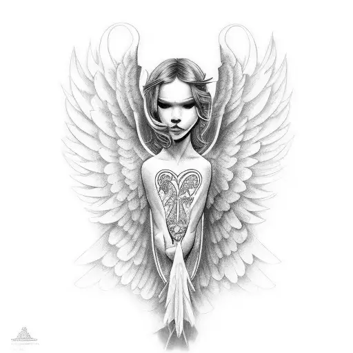 number 39 with angel wings tattoo design idea