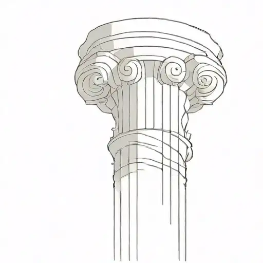 ionic column hand drawing style tattoo design idea