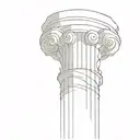 ionic column hand drawing style tattoo design idea