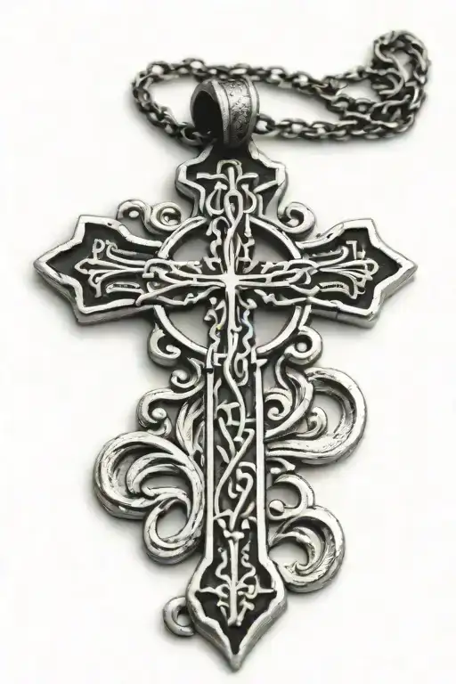 Necklace and Cross tattoo tattoo design idea