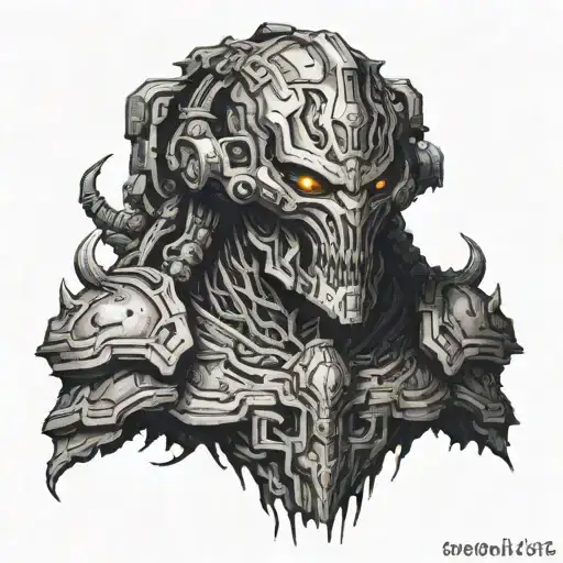 archvile from doom video game detailed tattoo design idea