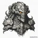 archvile from doom video game detailed tattoo design idea