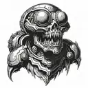 archvile from doom video game detailed tattoo design idea