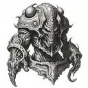 archvile from doom video game detailed tattoo design idea