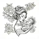 c section and mother tattoo design idea