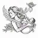 c section and mother tattoo design idea