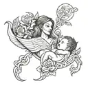 c section and mother tattoo design idea