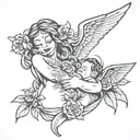 c section and mother tattoo design idea