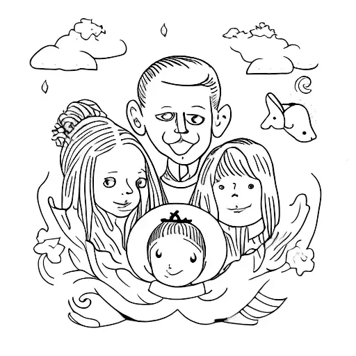 tattoo with names of children: Sofie, Emma and Victor. must include reference that Sofie is no longer alove tattoo design idea