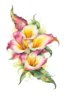 calla Lillies and a quetzal feather tattoo design idea