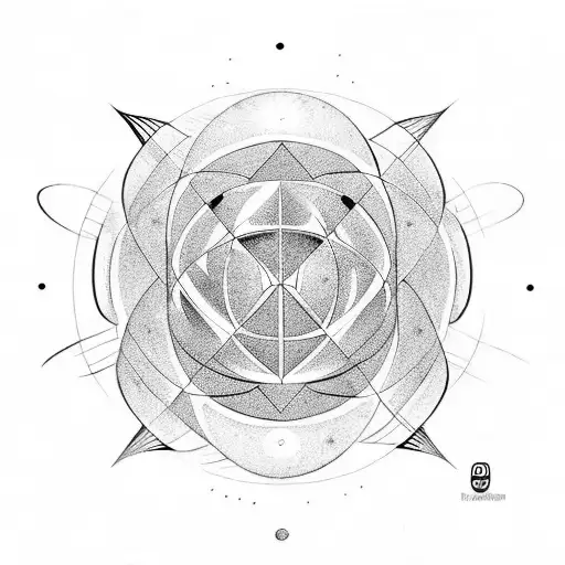 geometric tattoo of planet Venus  tattoo design idea