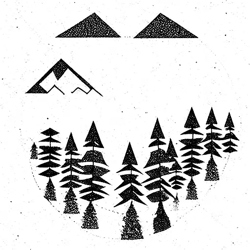 forest mountain tattoo