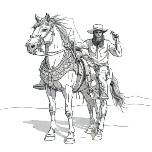 burning man with his horse  tattoo design idea