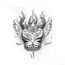 leather daddy on fire  tattoo design idea