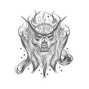 leather daddy on fire  tattoo design idea