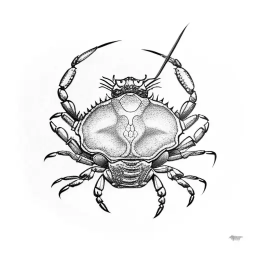 crab with moon pincer tattoo design idea