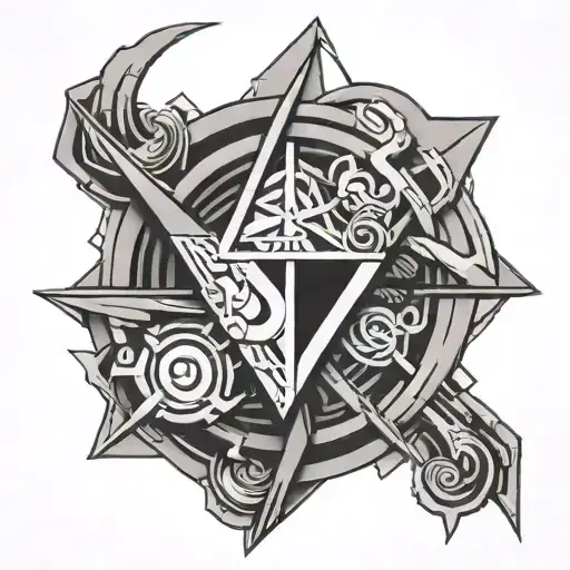 cyber sigilism tattoo design idea
