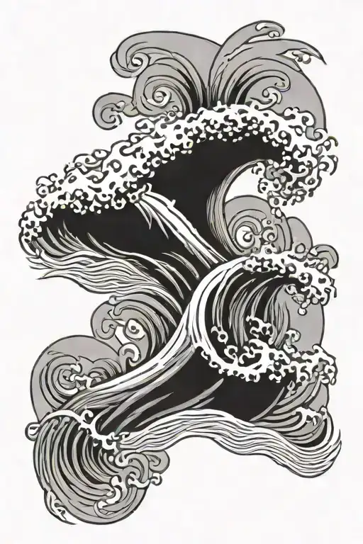 wave for dad memorial tattoo design idea