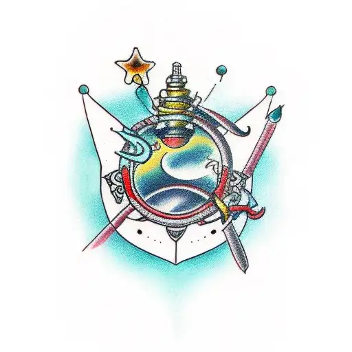 Taurus and Aquarius inteined tattoo design idea