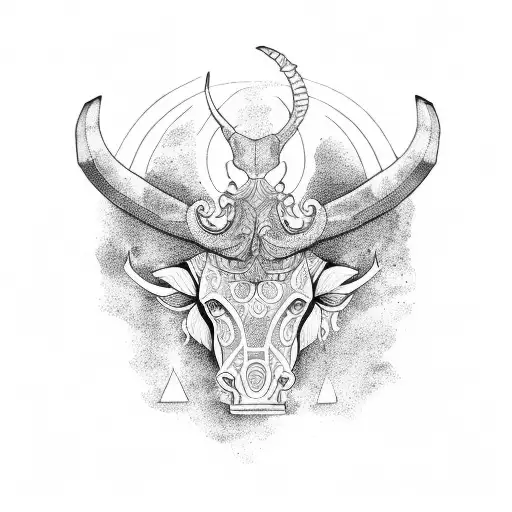 Taurus and Aquarius in live tattoo design idea