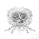 A flowered branch, that also branches out to 4 hearts un tattoo design idea