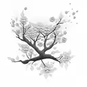 A flowered branch, that also branches out to 4 hearts un tattoo design idea