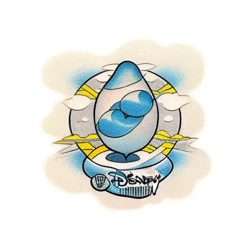 Disney nuclear bomb cartoon character tattoo design idea
