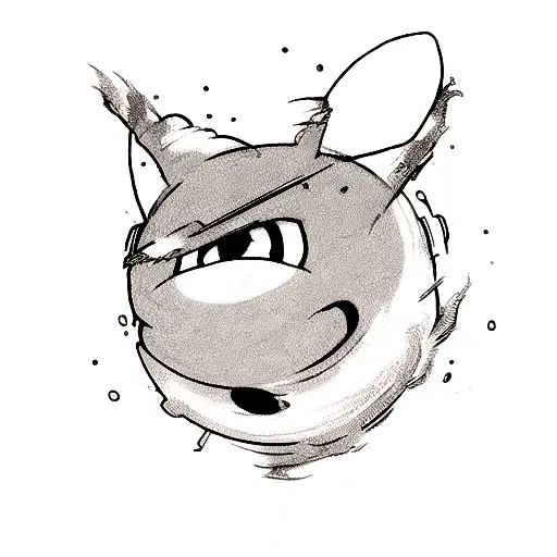 Disney nuclear bomb with eyes arms and legs tattoo design idea