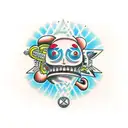 Disney nuclear bomb with eyes arms and legs tattoo design idea