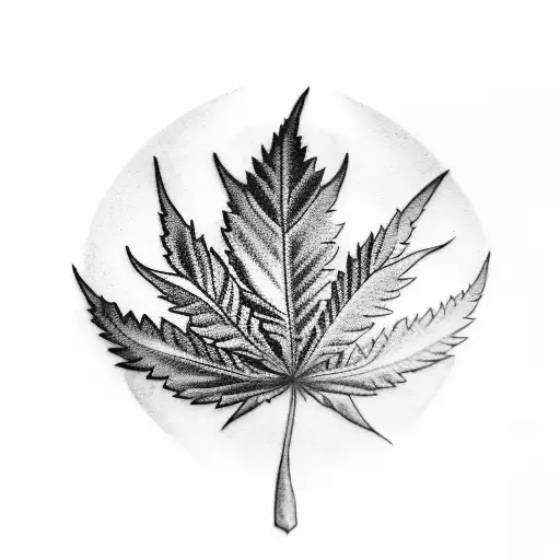 hemp leaf tattoo design idea