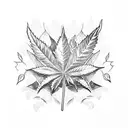 hemp leaf tattoo design idea