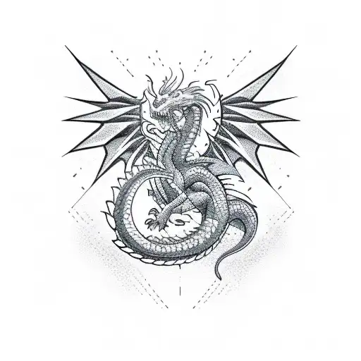 Stock market graph intertwined with a dragon tattoo design idea
