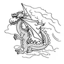 Stock market graph intertwined with a dragon tattoo design idea