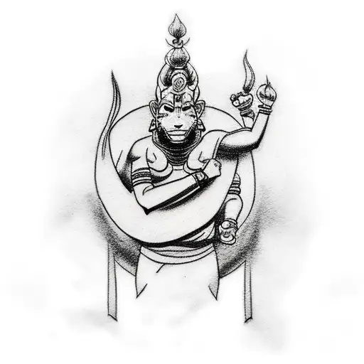 symbolic tattoo which includes Naruto, Hanuman, Karna, Ravan tattoo design idea