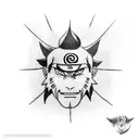 symbolic tattoo which includes Naruto, Hanuman, Karna, Ravan tattoo design idea