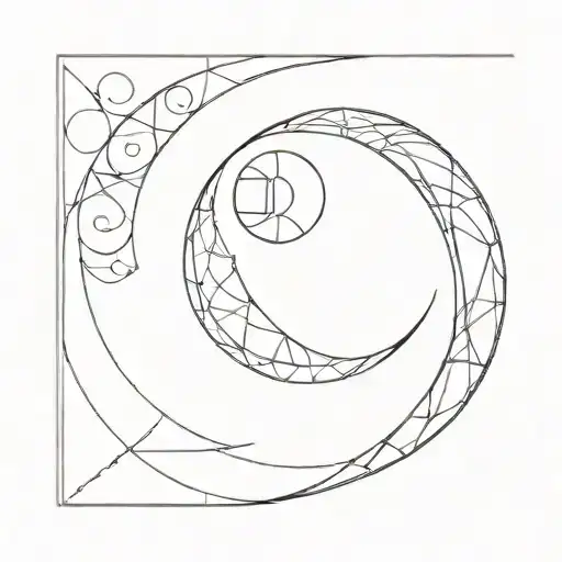 moon and Fibonacci sequence tattoo design idea