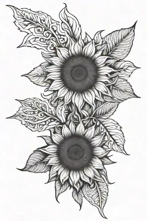 ben & owen wrap  in sunflower tattoo design idea