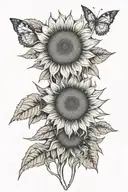 ben & owen hidden  in sunflower tattoo design idea