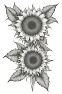 ben & owen hidden  in sunflower tattoo design idea