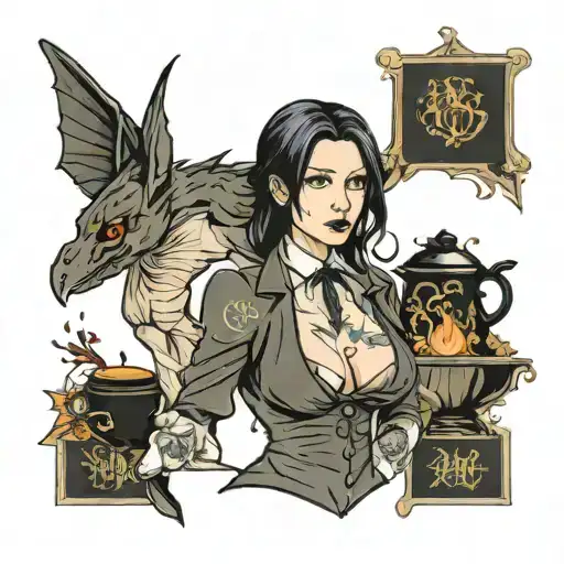 professor snape sexy anime girl tattoo design idea