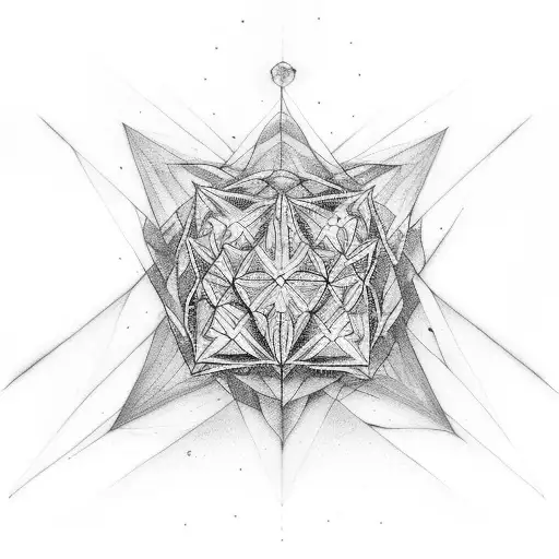 metatron cube, latim phrase tattoo design idea