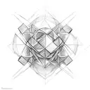 metatron cube, latim phrase tattoo design idea