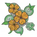 Boston Celtics 3 leave clover with #33 in too leaf ratio tattoo design idea