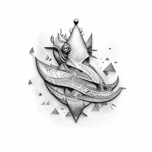 letters S E Z A R at sea tattoo design idea