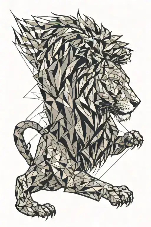 lion present tattoo design idea