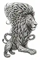 lion present tattoo design idea