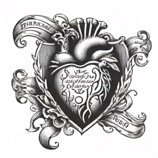 human heart with banner of proverbs 4:23 Above all tattoo design idea