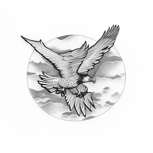 Eagle soaring above an open bible tattoo design idea