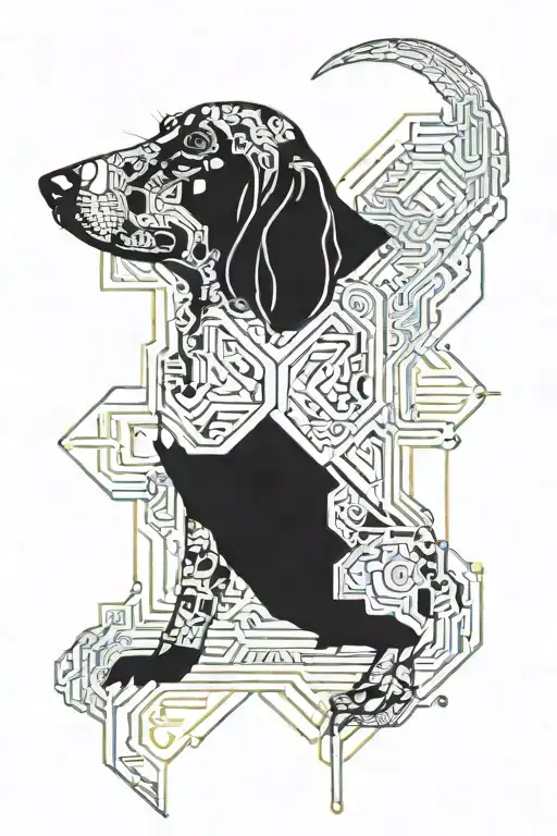 basset hound space  tattoo design idea