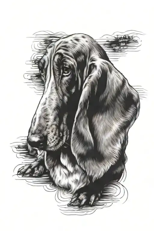 basset hound underground tattoo design idea